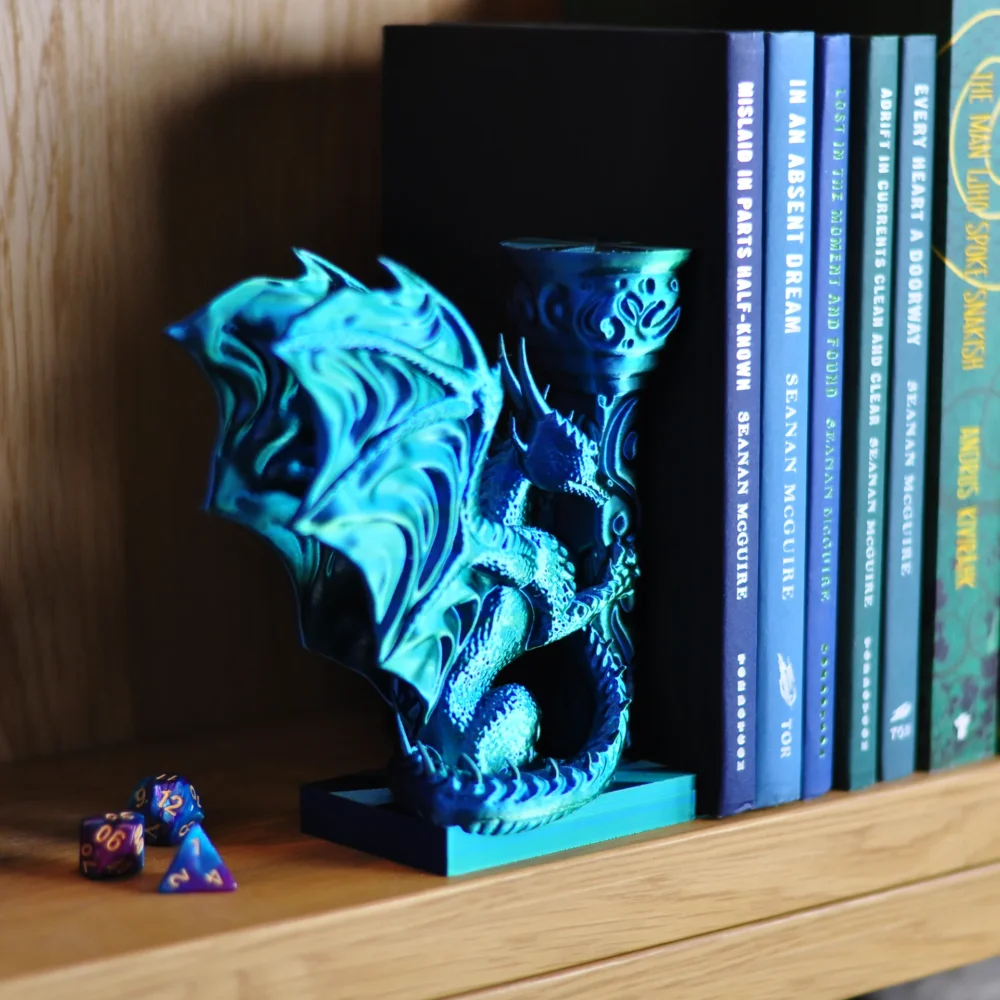 dragon bookends blue green p
